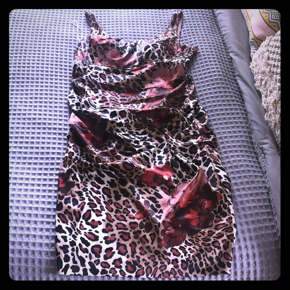 Cute leopard print cocktail dress